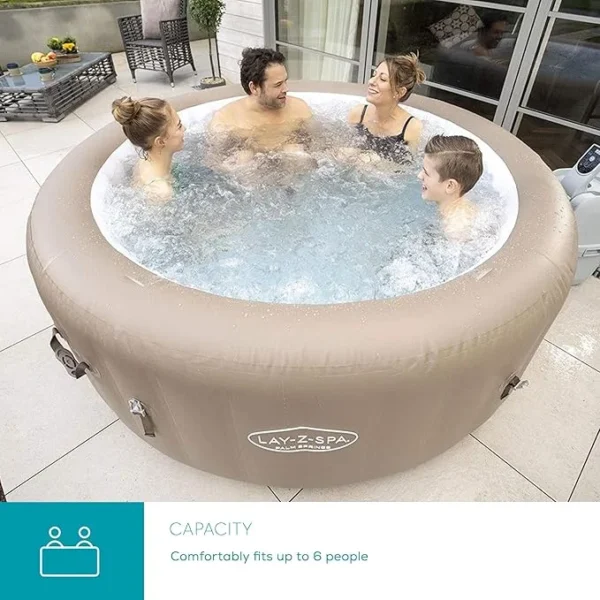 Lay-Z-Spa Palm Springs Hot Tub, 140 AirJets Inflatable Jacuzzi Spa