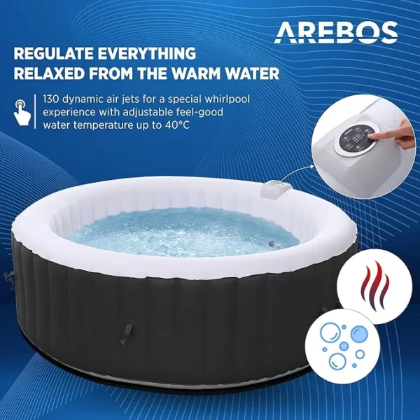 AREBOS Whirlpool Rome round Inflatable ho tub