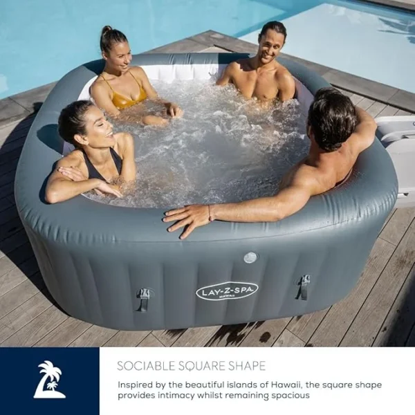 Lay-Z-Spa Hawaii 4 Person Inflatable Hot Tub Spa