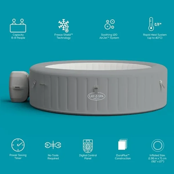 Lay-Z-Spa Grenada AirJet Massage System Inflatable Hot Tub