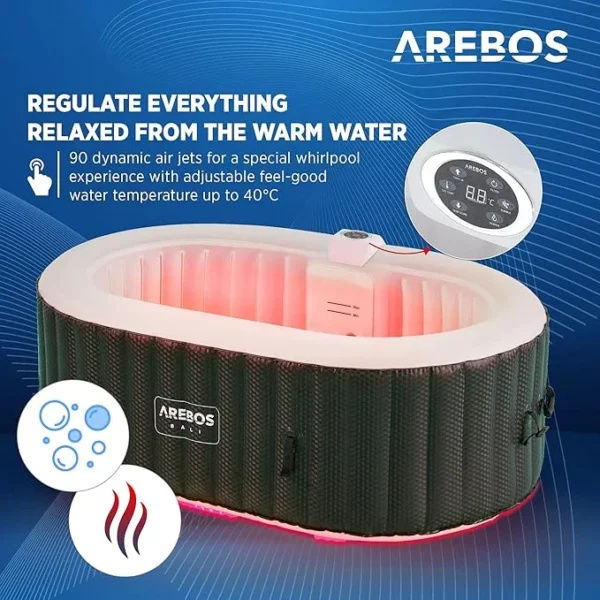 AREBOS Whirlpool Bali oval Inflatable hot Tub