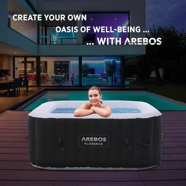 Arebos Whirlpool Florence square Inflatable hot tub