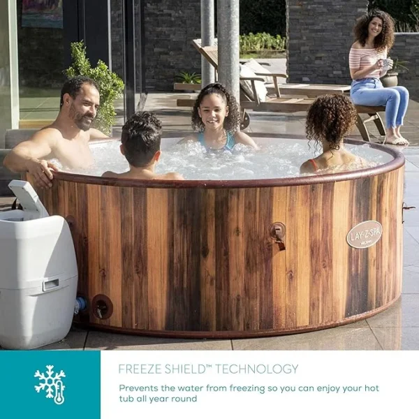 Lay-Z-Spa Helsinki AirJet Wood Effect Hot Tub Inflatable Spa