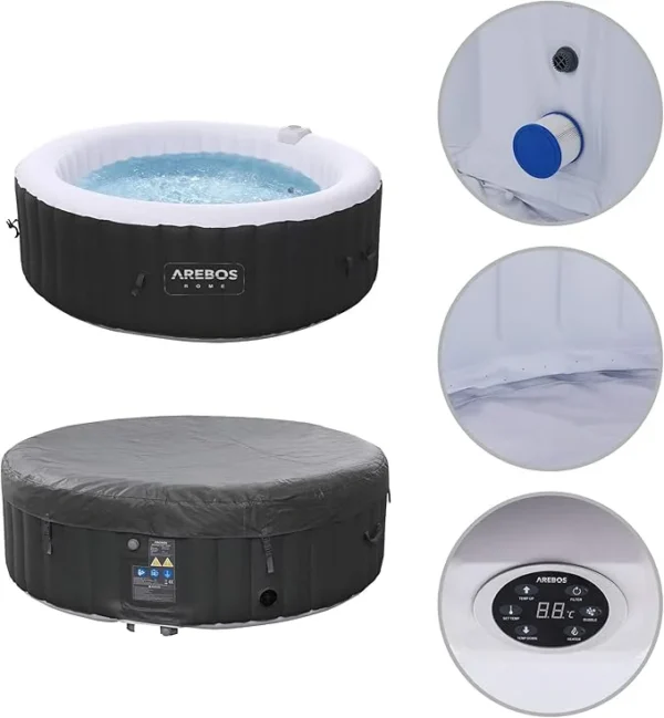 AREBOS Whirlpool Rome round Inflatable ho tub