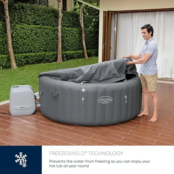 Lay-Z-Spa Santorini Pro 5-7 Person Inflatable Hot Tub, Grey